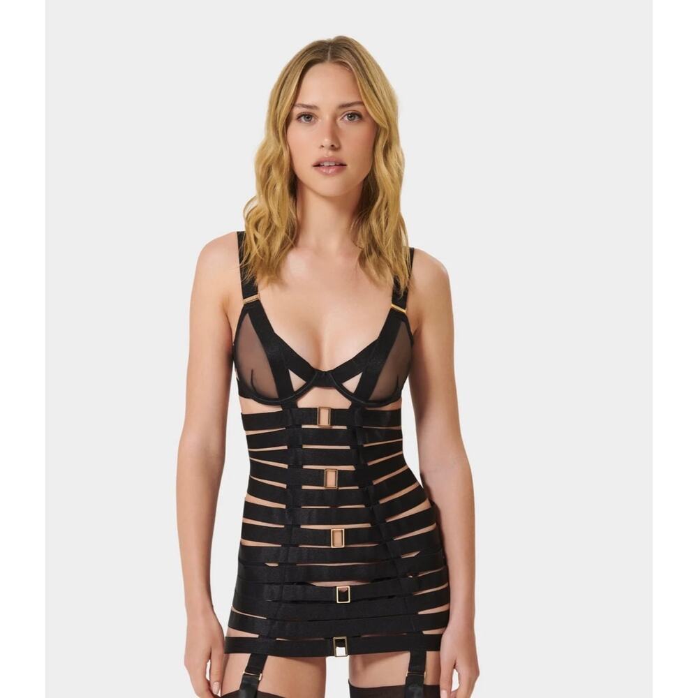 NWOT Bluebella Trinity Longline Wired Basque in Black sold out in US! 38DD